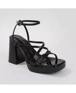 Сандалии Adore Strappy на блочном каблуке BERNESS, черный