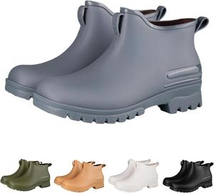 Женские короткие дождевые рабочие сапоги, теплые, противоскользящие, износостойкие с толстой подошвой Generic, Blue Thin
