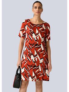 Alba Moda Платье с графическим принтом красного цвета