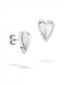 LIEBESKIND BERLIN Серьги в форме металлического сердца, серебряные