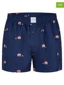 MG-1 Комплект из 3 штук: тканые боксерские шорты темно-синего/синего цвета