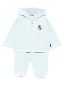 Спортивный костюм с вышивкой Тедди Moschino Kids, синий