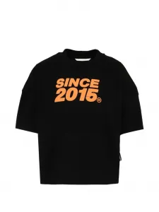 Футболка с коротким рукавом и графическим принтом Palm Angels Kids, черный