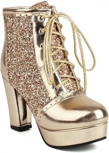 Glglgege Женские осенне-зимние массивные ботильоны на высоком каблуке с блестками для вечеринки, Челси, золотые, серебряные, красные, черные