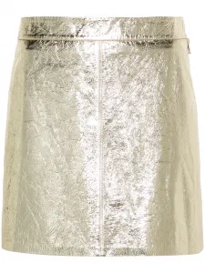 Кожаная юбка Jinette с эффектом металлик Zadig&Voltaire, золотой