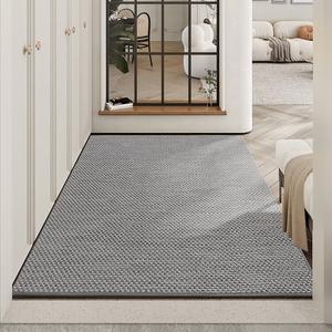 Dajiang Ковер 90х140 см для прихожей, износостойкий, грязеотталкивающий, Dolice, серый, с плетеной текстурой