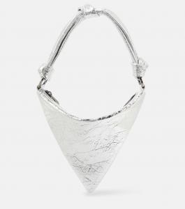Кожаная сумка через плечо Cameron Mini Amina Muaddi, серебряный