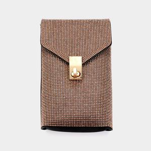 Блестящая стеганая прямоугольная сумка-кроссбод для телефона FASHNZFAB, Lt Col Topaz