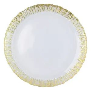 Круглое блюдо из стекла Руфоло с позолотой Vietri, gold