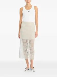Кружевная миди-юбка Rotate Birger Christensen, нейтральный