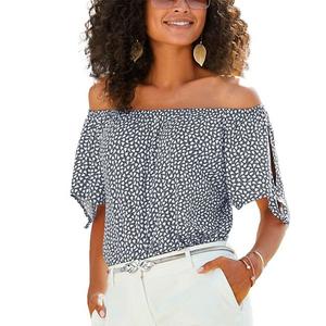 Женский топ свободного кроя с завязками на плечах Lascana, Blue Grey Print