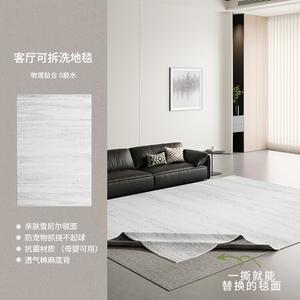 AOVOC Ковер 160х230 см для гостиной/спальни, съемный и моющийся, в стиле modern light luxury, серый, грязеотталкивающий, из шенилла