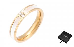 Cooraree Титановое стальное кольцо унисекс золото/серебро