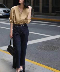 футболка с V-образным вырезом в стиле aimoha -select-/Cache-coeur, имитирующая многослойность