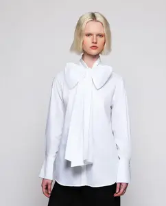 Женская рубашка с большой хлопковой завязкой Mirto, белый