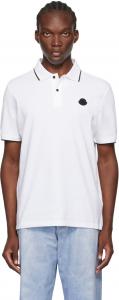 Белая футболка-поло с логотипом Moncler