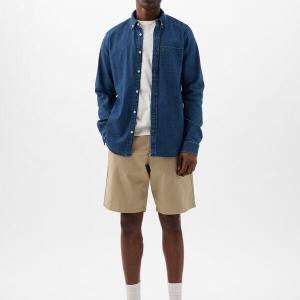 Шорты-Бермуды свободного покроя из эластичного хлопка Gap, бежевый