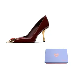 Xingdiman Женские туфли на высоком каблуке черно-бордовые, цвет Burgundy