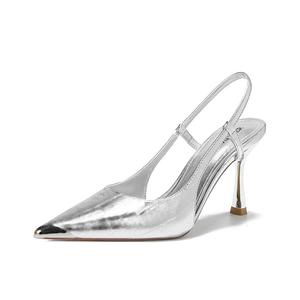 WECKER Стройные каблуки на высоком каблуке для женщин серебристые 7 см, цвет Silver 7CM