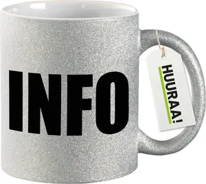 Кружка Huuraa Glitter Mug Info Symbol Gift 330ml Silver Info Present Hellweg Druckerei