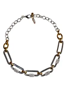 Ожерелье-цепочка Bijoux с прямоугольными камнями RADA', серебяный