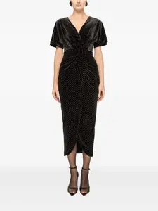 Бархатное миди-платье с блестками Nissa, черный