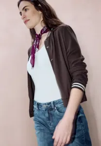 Свитшот на молнии с надписью "mit collegedetails" Street One Studio, Braun