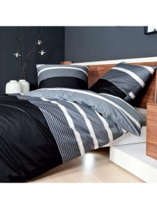 Janine Постельное белье Davos 65030 08 серебристого и черного цвета