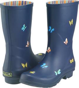 Женские дождевые сапоги до середины голени Galleria Galleria Enterprises, Navy-Butterfly