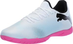 Мужские футбольные бутсы Puma Future 7 Play для тренировок в помещении, белый/черный/розовый