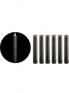 Novaliv Светодиодные конусные свечи с таймером, серые, 8 штук, для использования в помещении, 6 часов горения, натуральный воск, 15 см, серый цвет