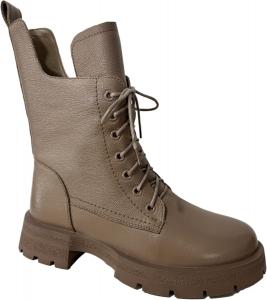 Женские кожаные боевые ботинки, армейский стиль, ботинки на шнуровке с высокой массивной подошвой, боевой стиль Generic, Apricot