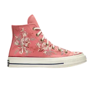 Кроссовки Converse Wmns Chuck 70 High 'Floral Embroidery - Pink Coral', розовый