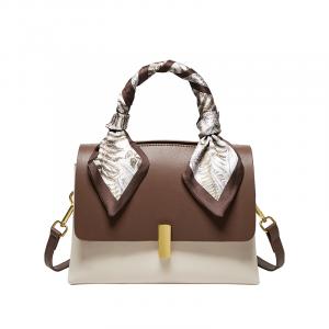 Сумка через плечо из коровьей кожи, женская средняя, ручная, наплечная, цвет экрю и кофе Narandu, красный 01458