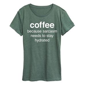Женская футболка с рисунком Coffee Sarcasm, цвет Heather Green