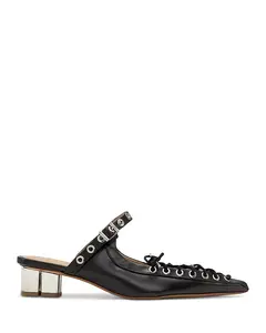 Женские туфли-мюли на шнуровке с люверсами Ganni, черный