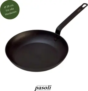 Сковорода Pasoli 28 см - Сковорода из углеродистой стали для всех типов плит. pasoli