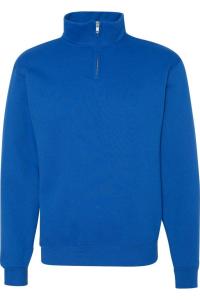 Толстовка JERZEES Nublend Cadet Collar с застежкой-молнией на четверть длины, цвет royal