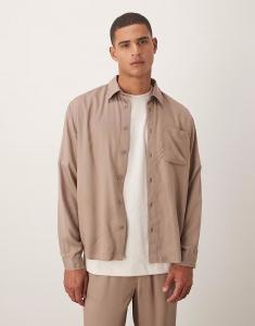 Свободная рубашка коричневого цвета Asos Design