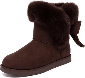 Женские зимние ботинки Juicy Couture на шнуровке, с теплой и утепленной меховой подкладкой, комфортные модные ботильоны, Chocolate Brown-Kenia