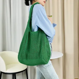 Сумка-шоппер, вязаная сумка, вязаная сумка для лета Miniministore, цвет Green