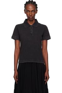 Jw Anderson Черная многослойная рубашка-поло с коротким рукавом