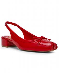 Женские балетки на толстом каблуке с открытой пяткой Steve Madden, Red Patent