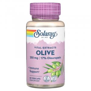 Solaray, Vital Extracts, оливковое масло, 250 мг, 60 растительных капсул