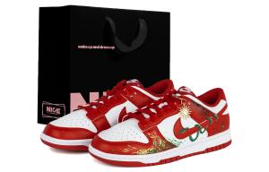 Nike Кроссовки для скейтбординга Dunk Abrasion Resistant низкие унисекс белый красный