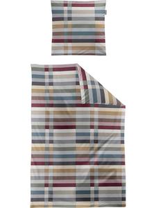 Постельное белье из сатина Мако в серо-натурально-бордовых тонах Irisette, 135x200 см (80x80 см)