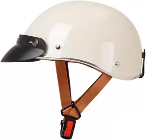 Ретро мотоциклетный полушлем с открытым лицом, регулируемая быстросъемная застежка, шлем для взрослых мужчин и женщин, для круизеров, скутеров, уличных мотоциклов и роликовых коньков, сертифицирован DOT/ECE YuanLiang, 4