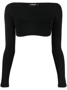 Dsquared2 укороченный топ с длинными рукавами, черный
