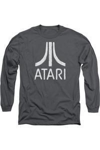 Футболка с длинным рукавом и логотипом Atari Rough для взрослых Gildan, цвет charcoal