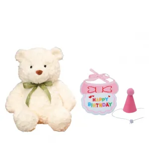 Плюшевая кукла Jiangyue Bear Big Bear с бабочкой Tak Bebe, белый